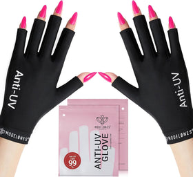 modelones front packaging showing black gloves and clear benefit of UV protection