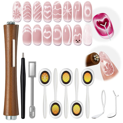 modelones front packaging showing 10-piece cat eye magnet kit and clear benefits