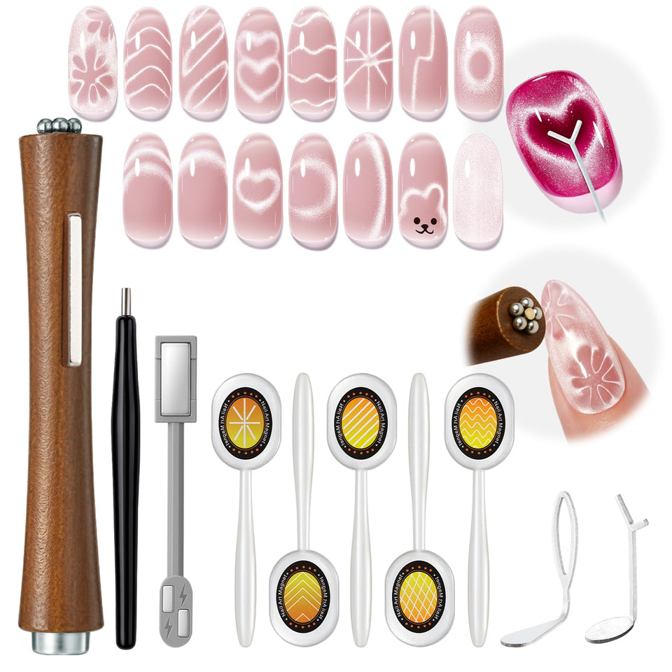 modelones front packaging showing 10-piece cat eye magnet kit and clear benefits