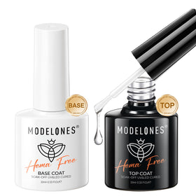 modelones front packaging showing clear HEMA-free gel set and benefits