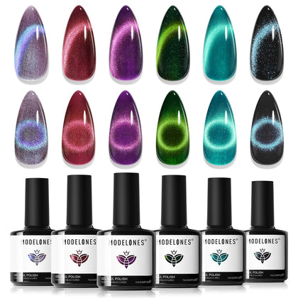 modelones front packaging shows six glitter gel bottles, easy shade choice