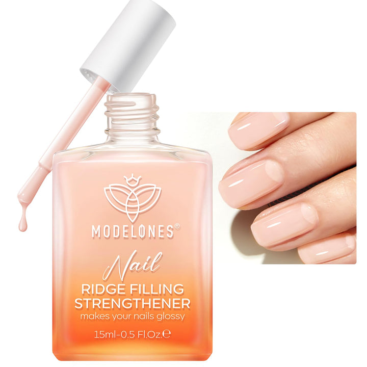 modelones front packaging showing jelly nude polish and neat branding benefit: clear presentation
