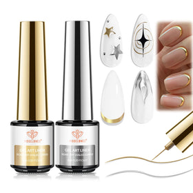modelones front packaging showing gold and silver liners for elegant nails
