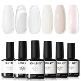 modelones front packaging showing the six-color white gel set and kit benefit