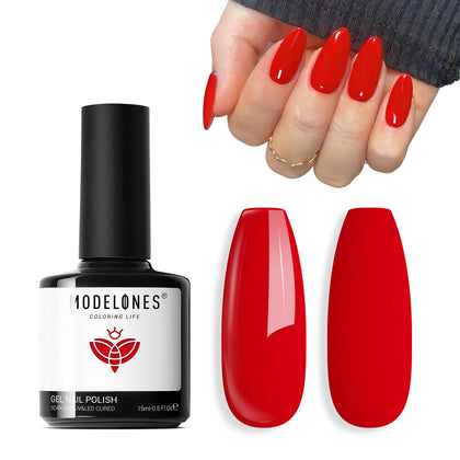 modelones front packaging showing glossy red polish and brand visibility