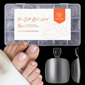 modelones front packaging showing 240-piece toe tips and sizes for quick selection