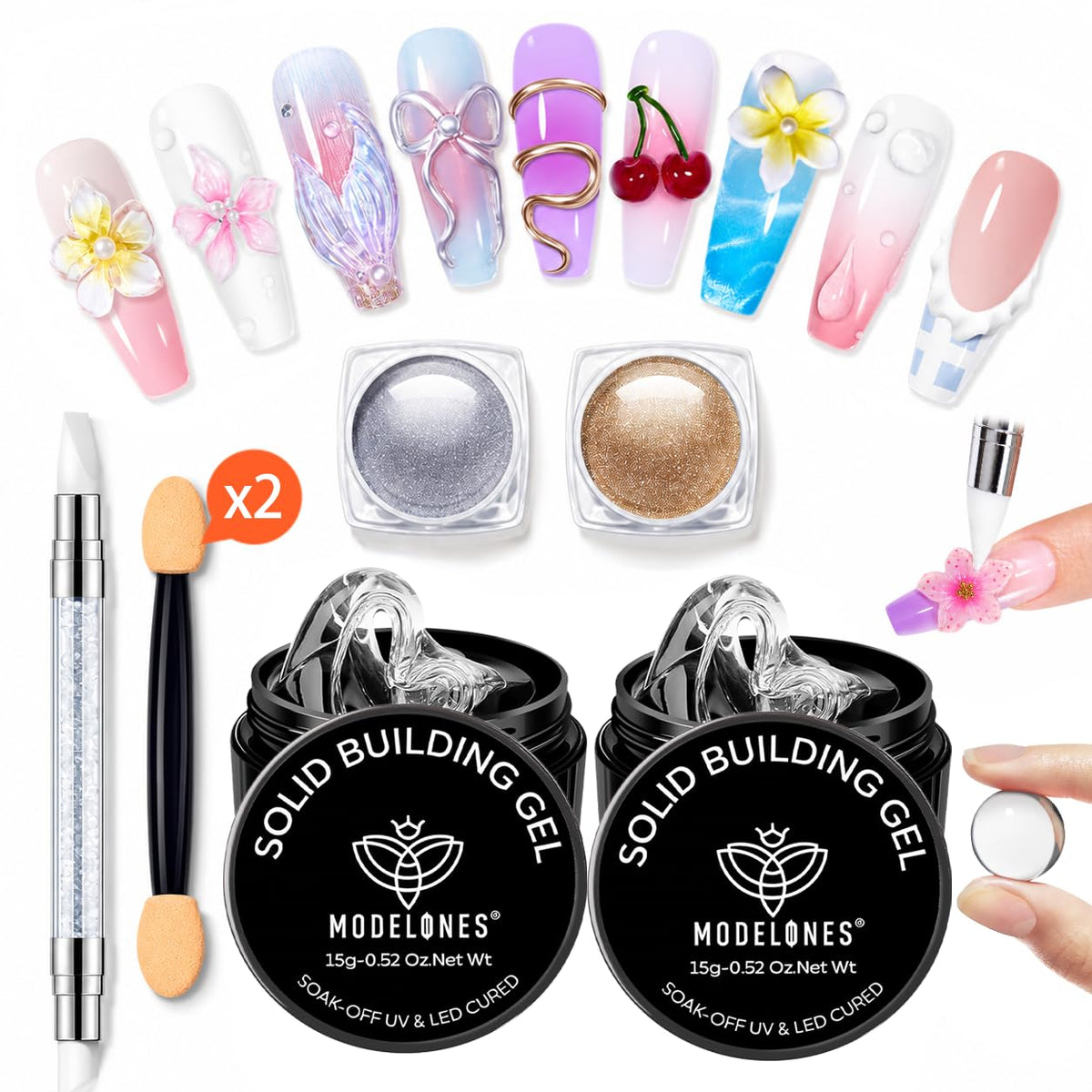 modelones front packaging showing kit components and benefit of complete set