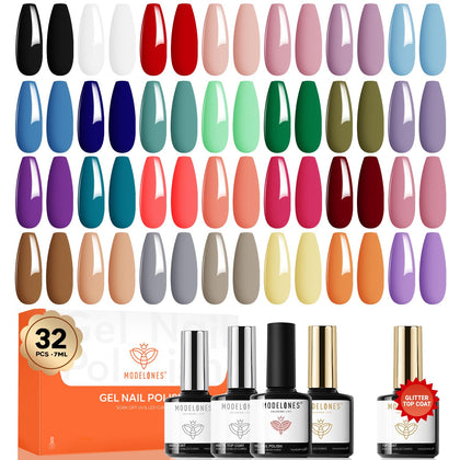 modelones front packaging showing 32-piece kit and included top coats for easy gift giving