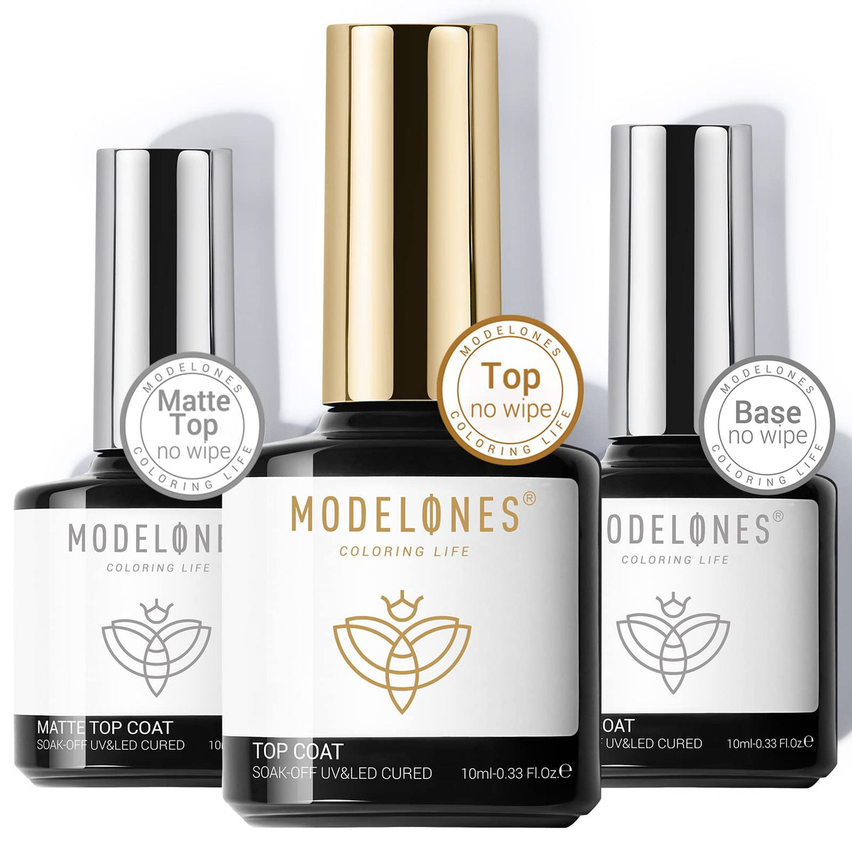 modelones front packaging showing three 10ml bottles and gift box for neat storage