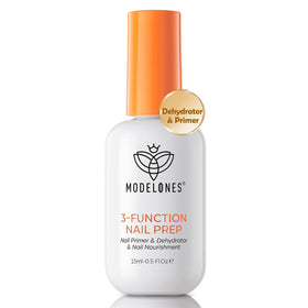 modelones front packaging shows bottle and benefits for streamlined nail prep