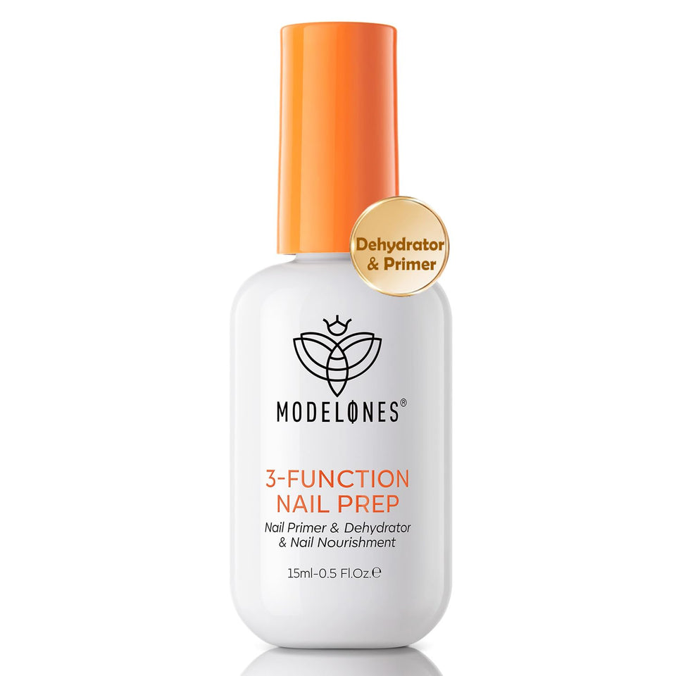 modelones front packaging shows bottle and benefits for streamlined nail prep