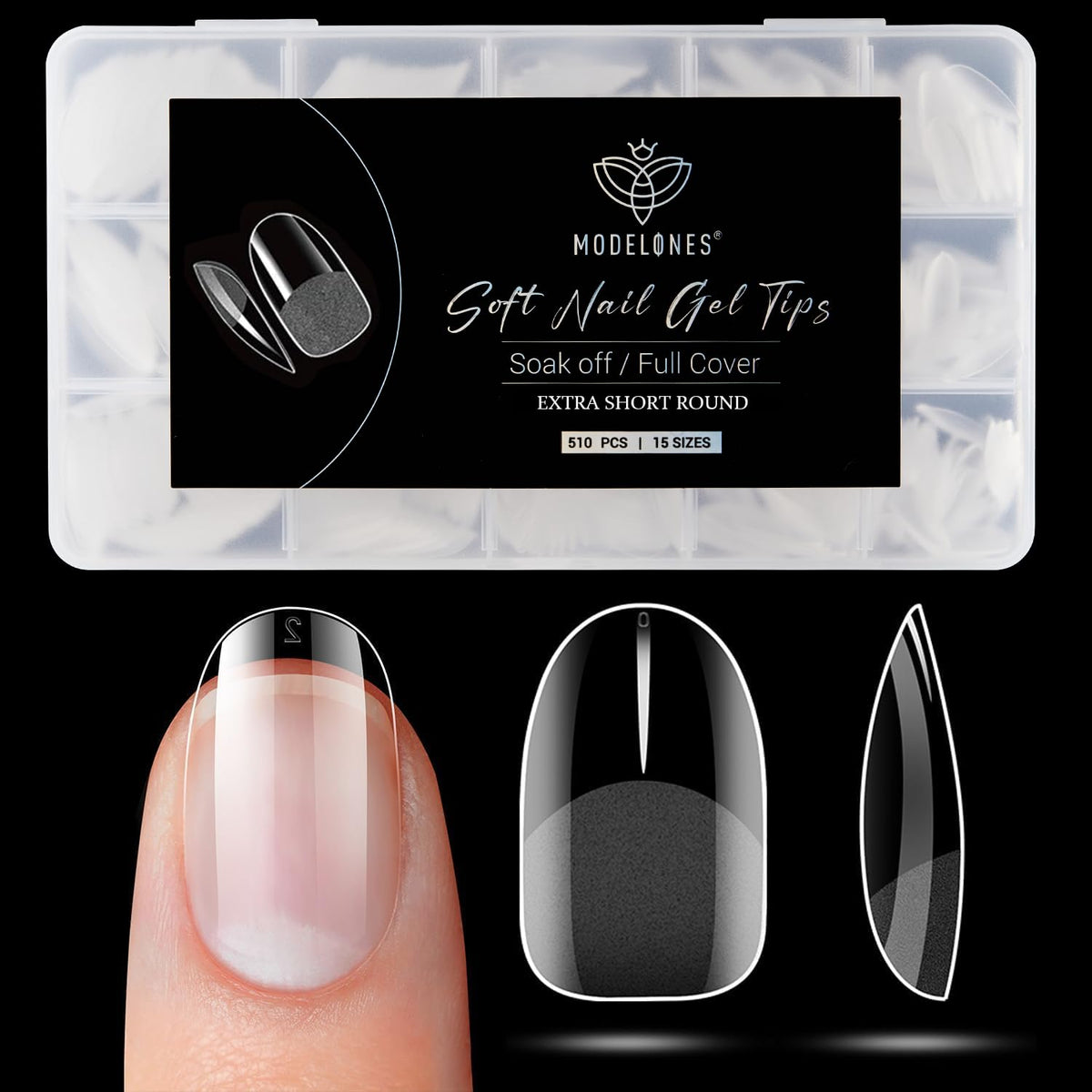 modelones front packaging showing 510-piece set and sizes for quick identification and convenience