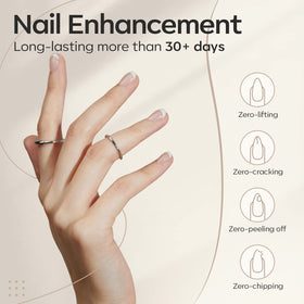modelones gel applied to nail tip during extension enhancing strength