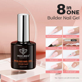 modelones gel texture swirl emphasizing self-leveling formula and gloss
