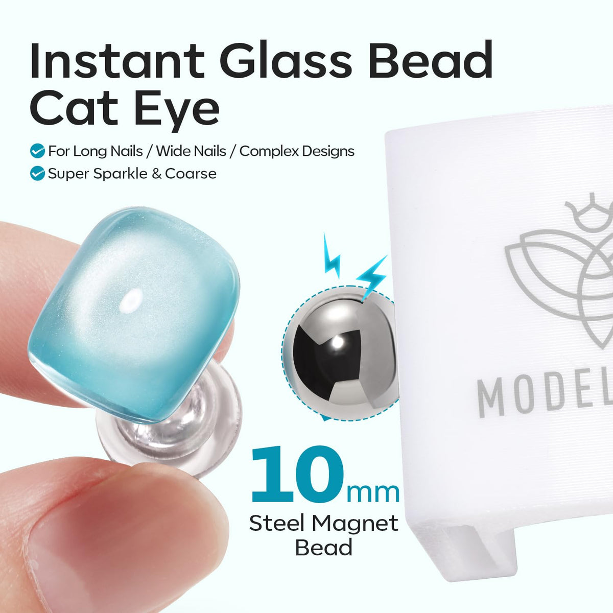 modelones finished glass bead cat eye effect adding depth