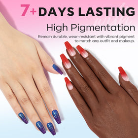 modelones glossy finished nails highlighting long-lasting shine benefit