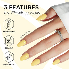 modelones glue bottle and mini double-sided file showing strong bond and shaping benefit