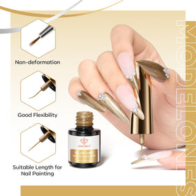 modelones painted nail wheel with gold and silver strokes for design ideas