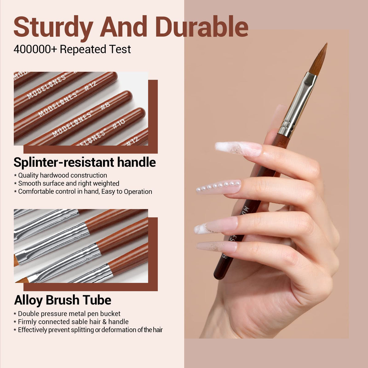 modelones wooden ergonomic handle held comfortably for steady precision and control