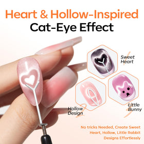 modelones heart tool and Y-guide arranged for precise heart-shaped nail designs