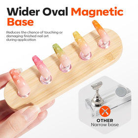 Modelones heart display base staged for photographing finished nails