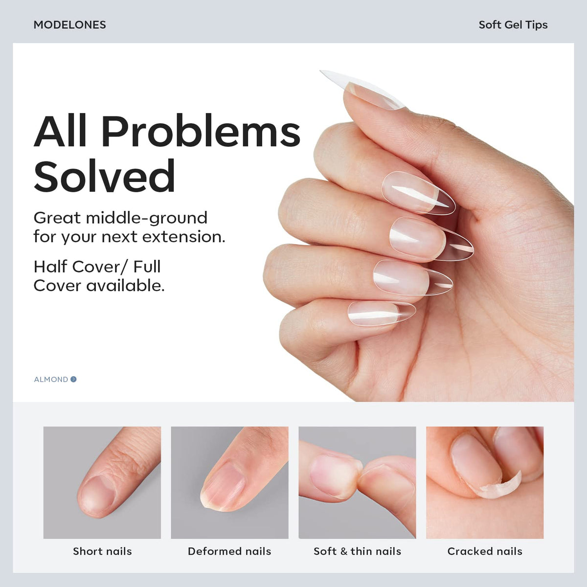 modelones tips in use with acrylic application for durable salon finish