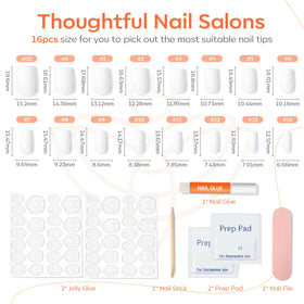 modelones hand applying a press-on nail for quick, salon-like manicure benefit