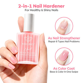 modelones in use during at-home manicure demonstrating easy layering