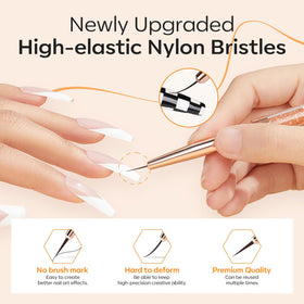 modelones brush painting a thin line on a nail demonstrating precision and clean strokes