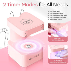 modelones in use hand curing demonstrates fast gel polish drying benefit