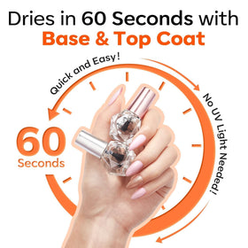 modelones in-use manicure showing polished nails with fast-dry glossy result