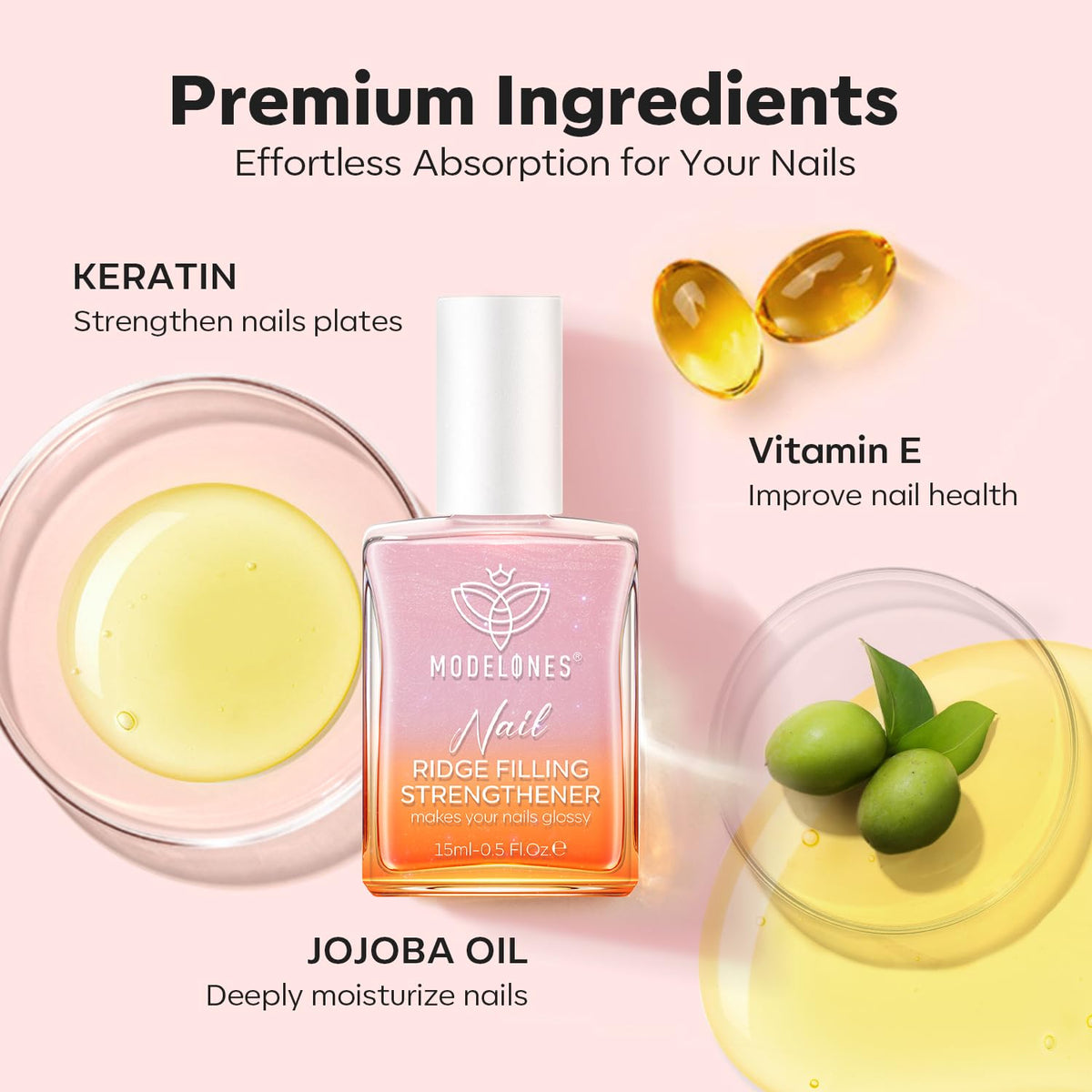modelones ingredients label highlighting keratin and jojoba oil nourishing benefit