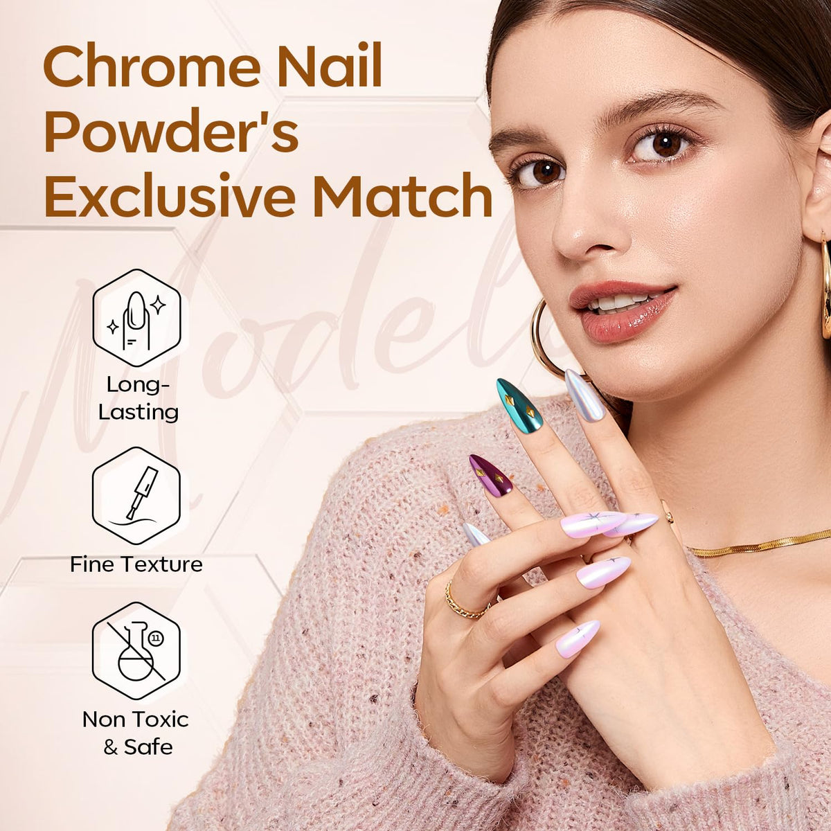 modelones label close-up showing ingredients and low-odor formula benefit