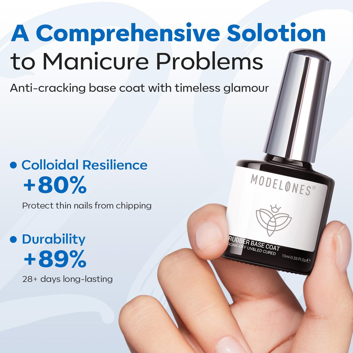 modelones label close-up showing ingredient panel and low-odor, toxin-reduced benefit