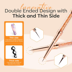 modelones brushes aligned with a ruler to show 7,11,15,20mm tip length options for scale