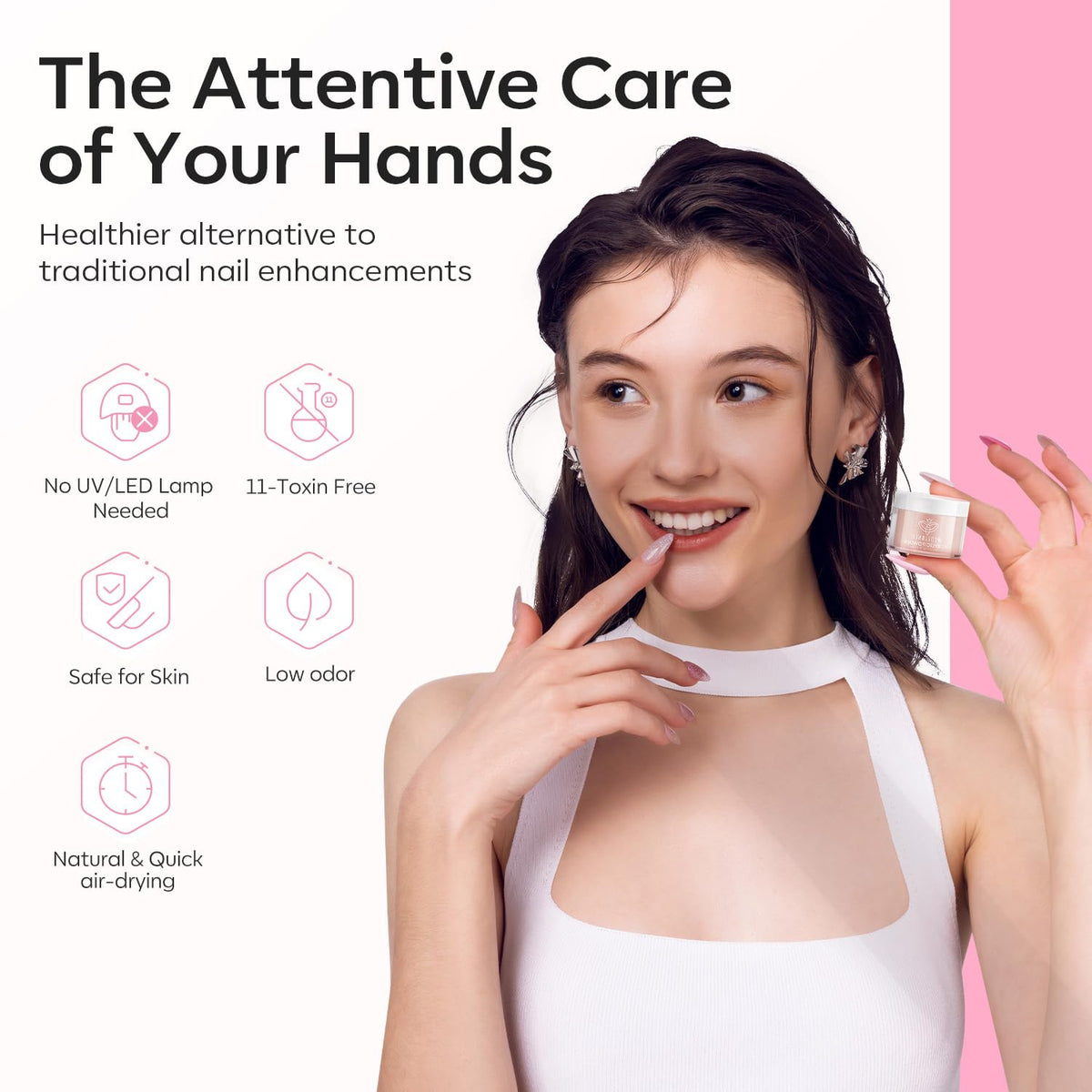 modelones lifestyle bride hands showing glossy finish and elegant everyday wear benefit
