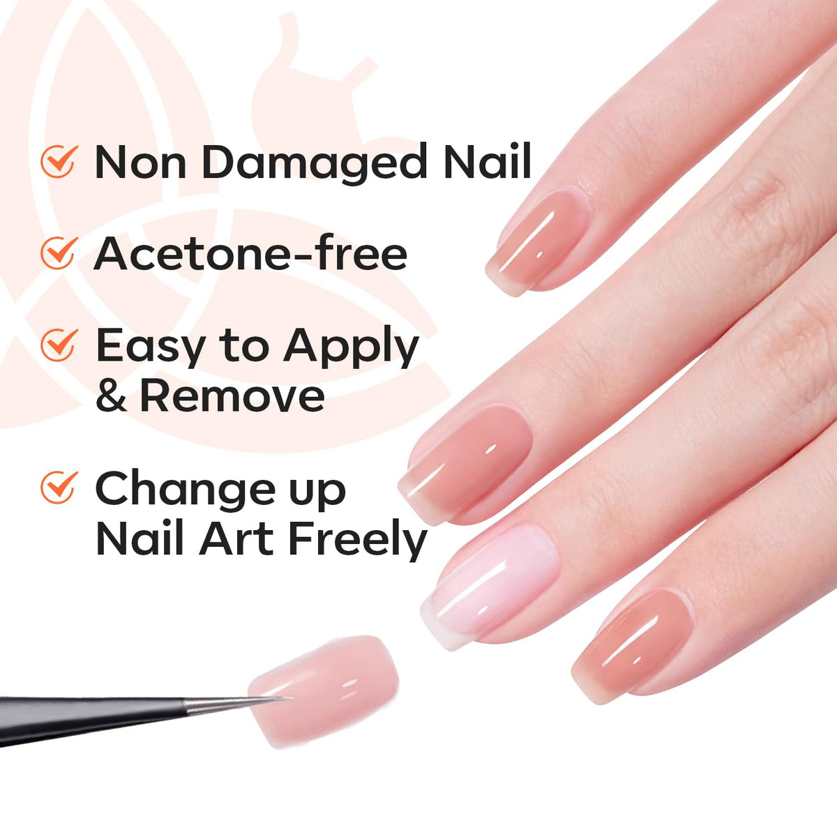 modelones on a manicure desk with tools showing professional-looking DIY results