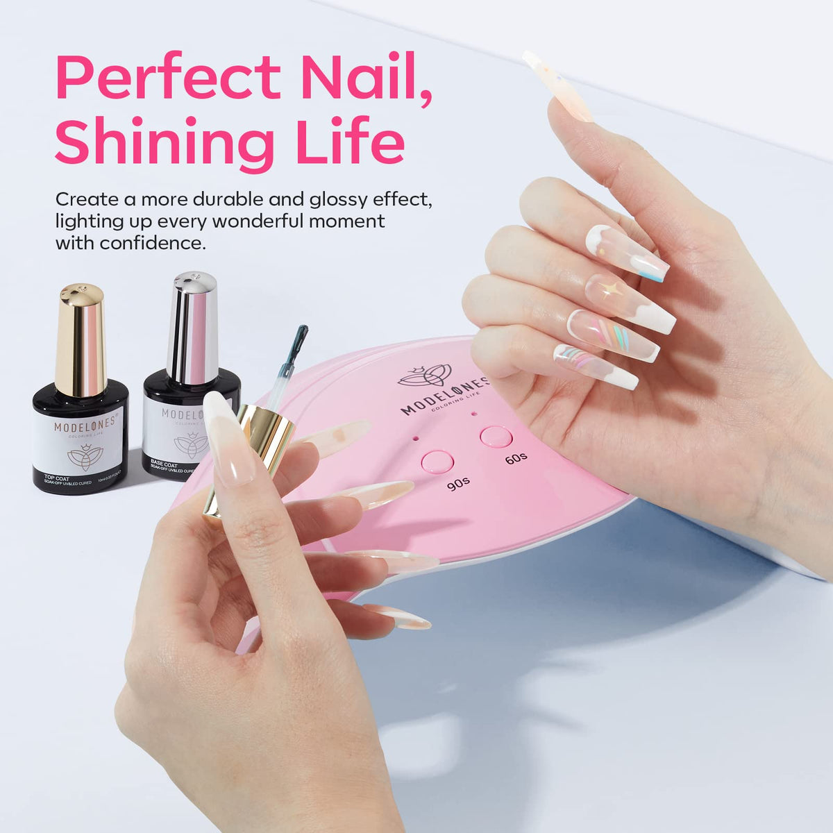 modelones lifestyle home manicure setup showing convenient professional results