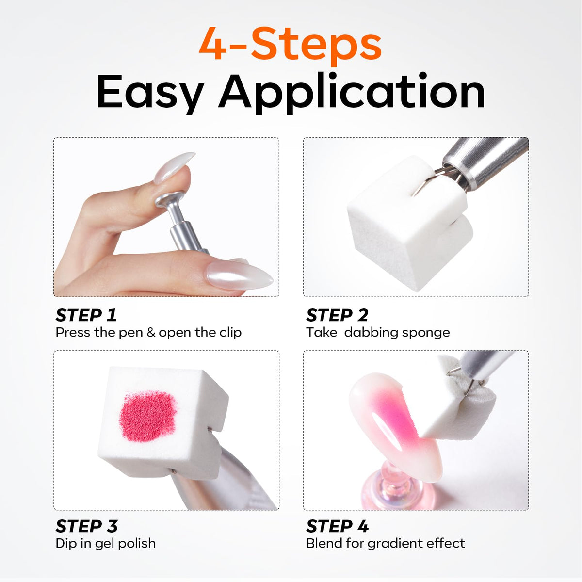 Modelones lifestyle shot of at-home manicure setup for DIY gradient and chrome nail art