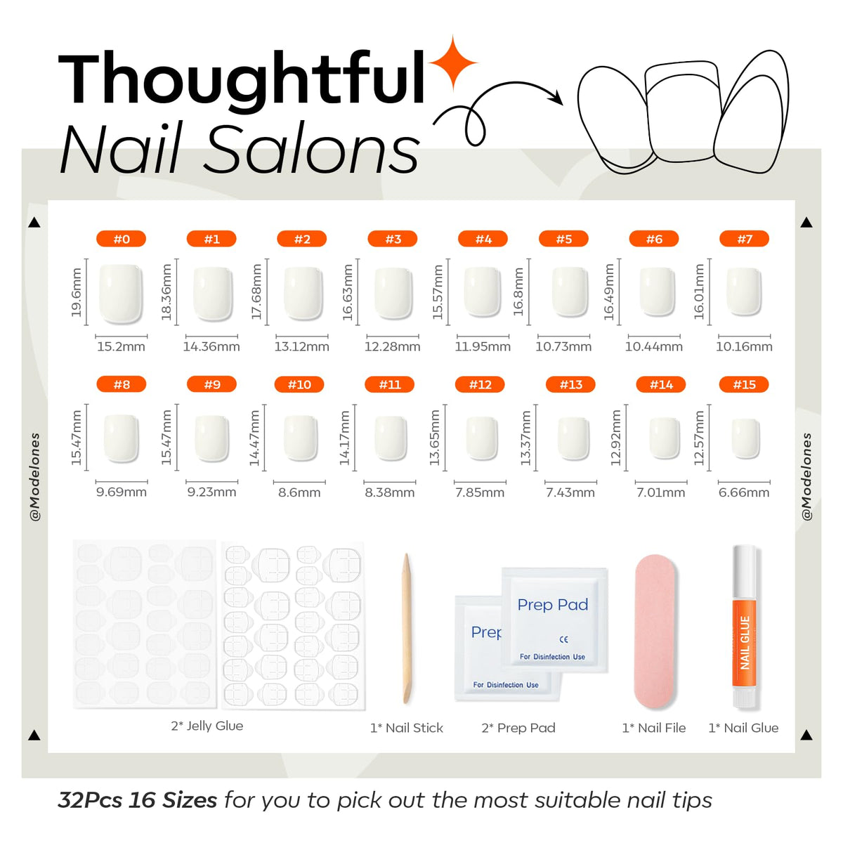 modelones styled with summer outfit showing neutral milky nails that complement clothing