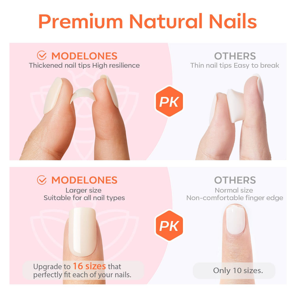 modelones lifestyle image of woman wearing white press-ons showing polished look benefit