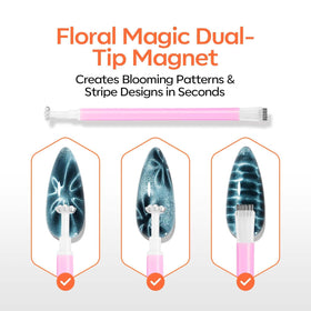 modelones magnet held above nail showing how to form cat-eye