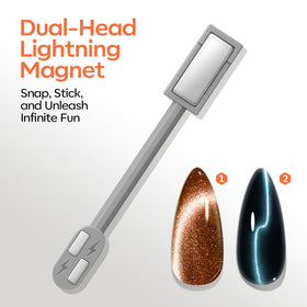 modelones magnets held above nail to create sharp reflective line