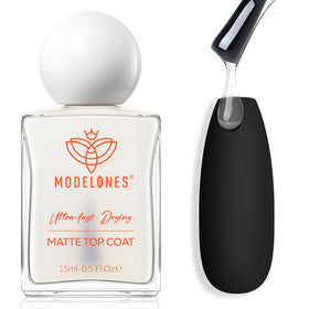 modelones front bottle view showing matte top coat packaging and quick-dry benefit