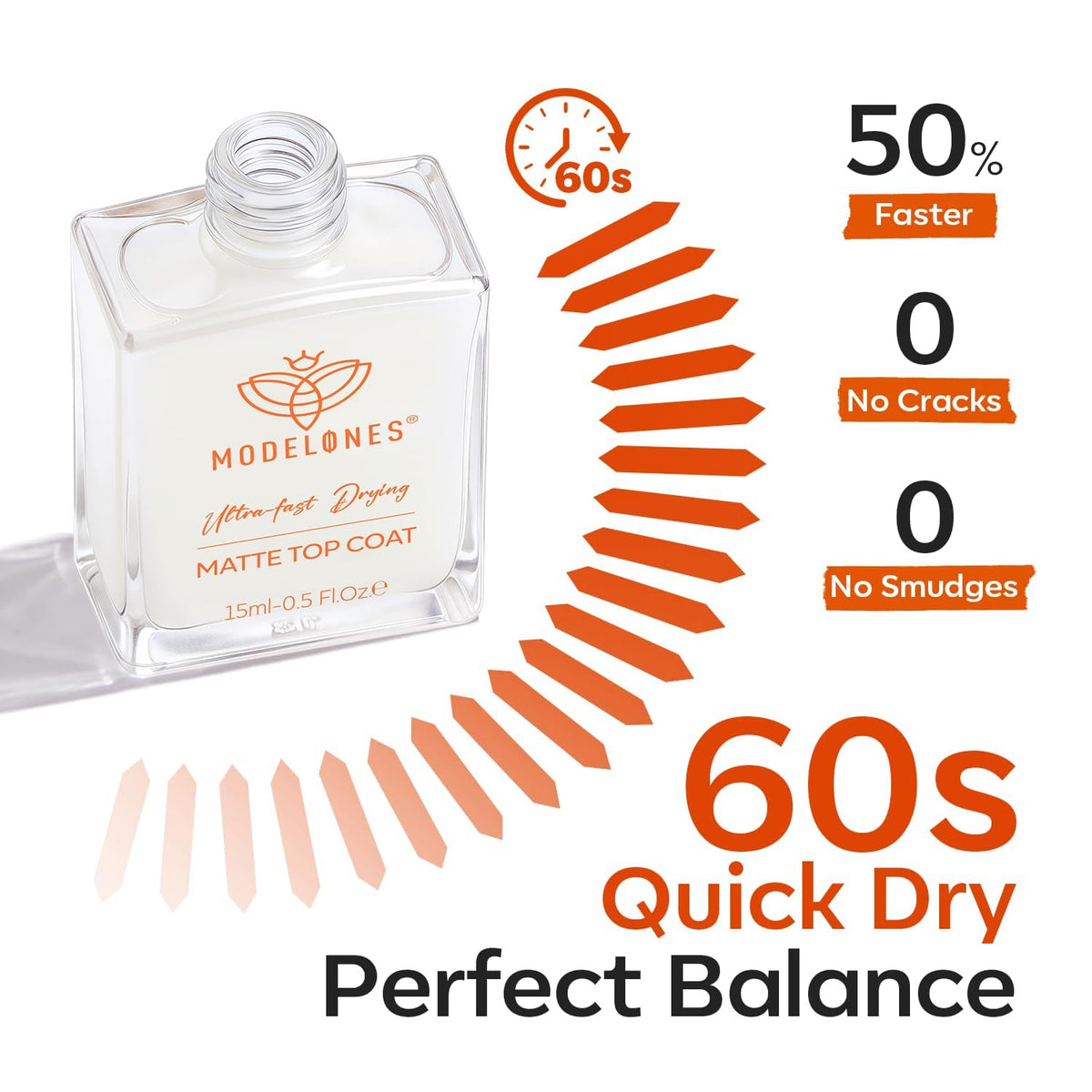 modelones application on nails in progress showing fast 60-second drying benefit