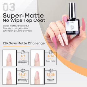 modelones matte topcoat on nail producing velvet finish while resisting scratches