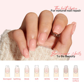 modelones milky white bottle close-up highlighting smooth finish and strengthening effect