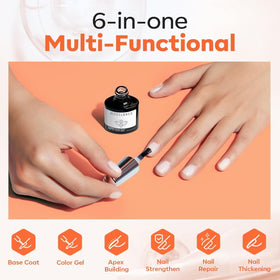 modelones applied on a natural nail demonstrating smooth coverage and strength