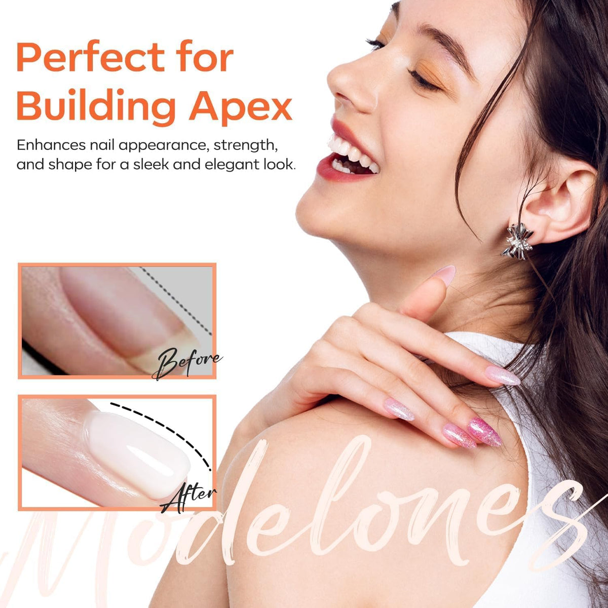modelones brush stroke of rubber gel texture showing flexible builder consistency