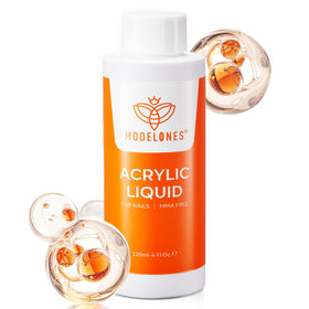 modelones monomer bottle front view showing clear branding and easy-pour cap benefit